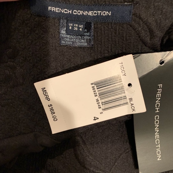 French Connection Supernova Star Jacquard Black Dress Size 4 NWT - Picture 4 of 6